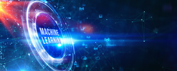 Machine learning artificial intelligence AI concept. 3d illustration