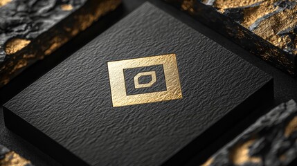 Striking gold and black design featuring modern elements and eye-catching aesthetics