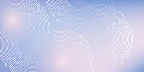 Naklejka premium Abstract circle lines on light blue background. Geometric stripe line art design style