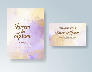 Watercolor wedding invitation card
