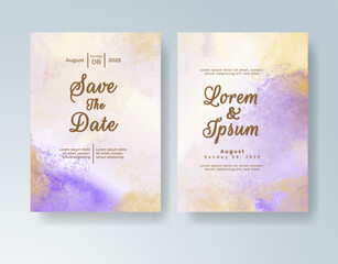 Watercolor wedding invitation card