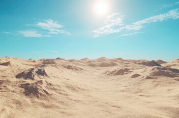 Fototapeta premium A vast desert landscape under a vibrant blue sky.
