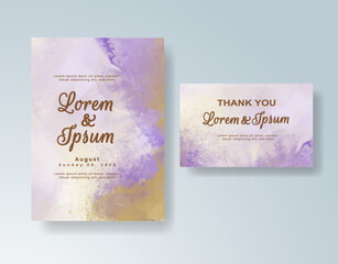 Watercolor wedding invitation card