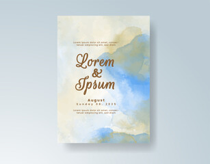 Watercolor wedding invitation card