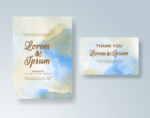 Watercolor wedding invitation card