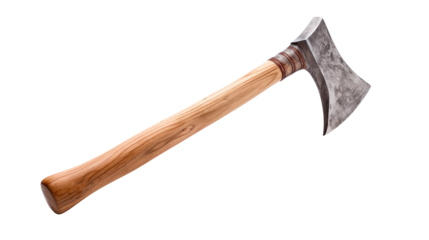 Handcrafted Vintage Axe with Wooden Handle for Rustic Decor a transparent background