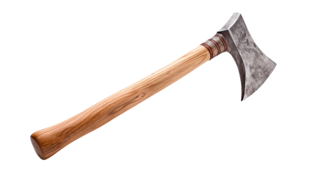 Handcrafted Vintage Axe with Wooden Handle for Rustic Decor a transparent background
