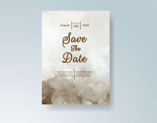 Watercolor wedding invitation card
