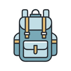 Hiking Backpack with Side Pockets Icon Design