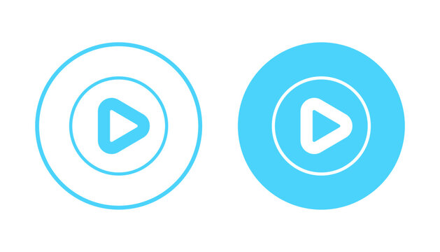 Play icon vector. Play button sign and symbol