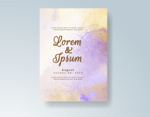 Watercolor wedding invitation card