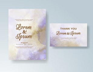 Watercolor wedding invitation card