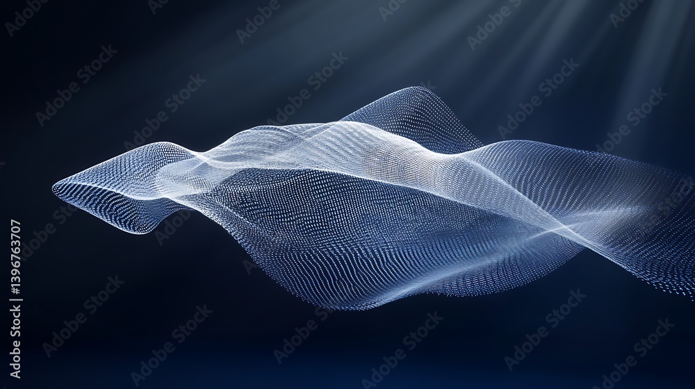 Aufkleber abstract wave pattern with light effects creating a sense of motion and depth in a dark background