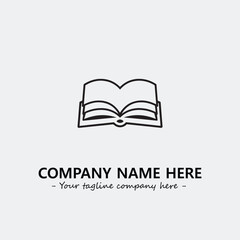 Book illustration black and white for logo company vector image
