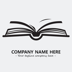 Book illustration black and white for logo company vector image
