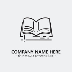 Book illustration black and white for logo company vector image
