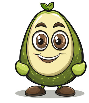 Naklejki Avocado Illustration Vector Cute Mascot Art  