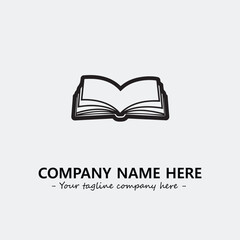 Book illustration black and white for logo company vector image
