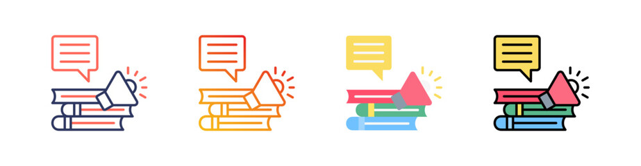 Audio Book Multi Style Icon Set Vector 