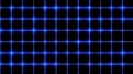 Abstract Blue Grid Network Background - Glowing Lines and Squares