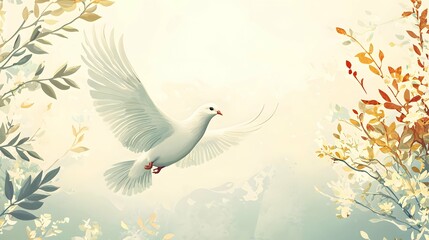 The Hiroshima peace dove frame template elegantly conveys hope, unity, and remembrance for events.