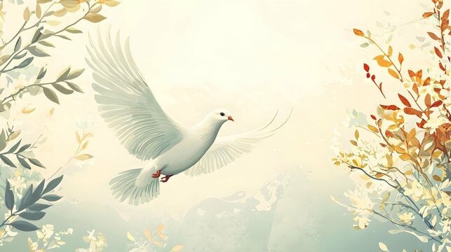 The Hiroshima peace dove frame template elegantly conveys hope, unity, and remembrance for events.