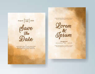 Wedding invitation with abstract watercolor background