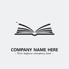 Book illustration black and white for logo company vector image
