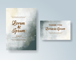 Wedding invitation with abstract watercolor background