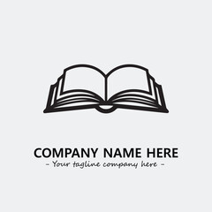 Book illustration black and white for logo company vector image
