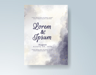 Wedding invitation with abstract watercolor background
