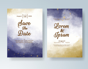 Wedding invitation with abstract watercolor background