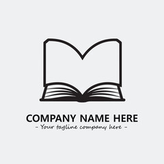 Book illustration black and white for logo company vector image
