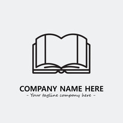 Book illustration black and white for logo company vector image
