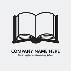Book illustration black and white for logo company vector image
