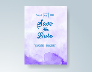 Wedding invitation with abstract watercolor background