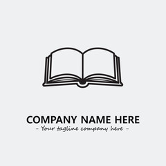 Book illustration black and white for logo company vector image
