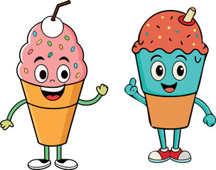 Icecream vector art illustration on a white background