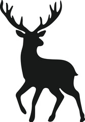Deer Silhouette Icon - Majestic Stag Vector Illustration