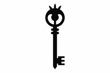 ancient key silhouette vector illustration