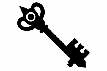 ancient key silhouette vector illustration