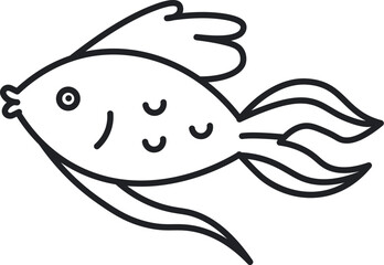 Simple Line Art Fish