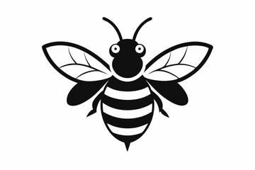 honeybee hovering silhouette vector illustration