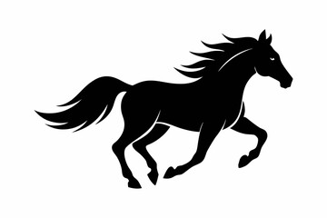 Fototapeta premium horse galloping silhouette vector illustration