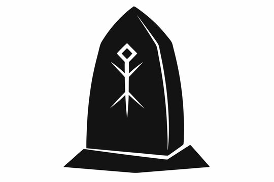 runestone silhouette vector illustration