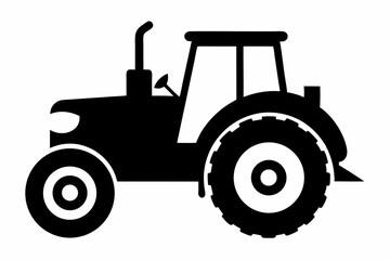 tractor in motion silhouette vector illustration