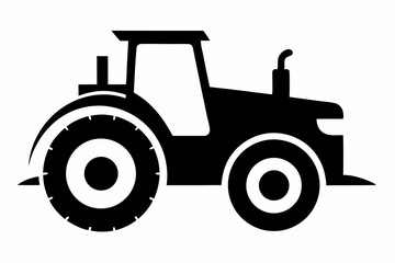 tractor in motion silhouette vector illustration