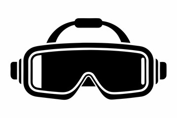 vr goggles headset silhouette vector illustration