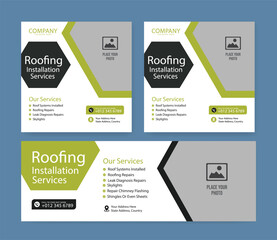 roofing service social media post and roll up banner, flyer, template