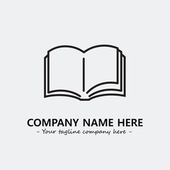 Book illustration black and white for logo company vector image
